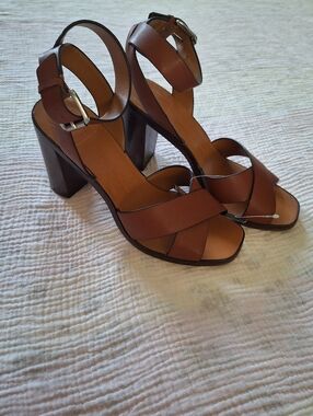 Dolce Vita Brown Crisscross Block Heel Sandals